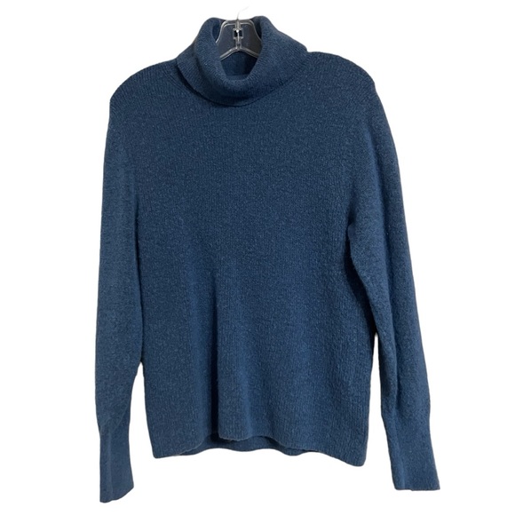 Banana Republic Blue Wool Stretch Blend Turtleneck Sweater Sz M - Picture 2 of 9